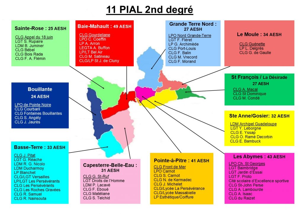 Cartographie des PIAL 2nd degré Rentrée 2021