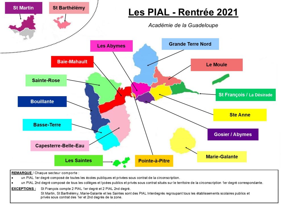 Cartographie des PIAL par secteurs à la rentrée 2021